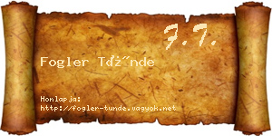 Fogler Tünde névjegykártya