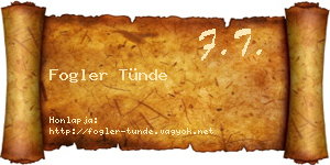 Fogler Tünde névjegykártya