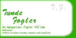 tunde fogler business card